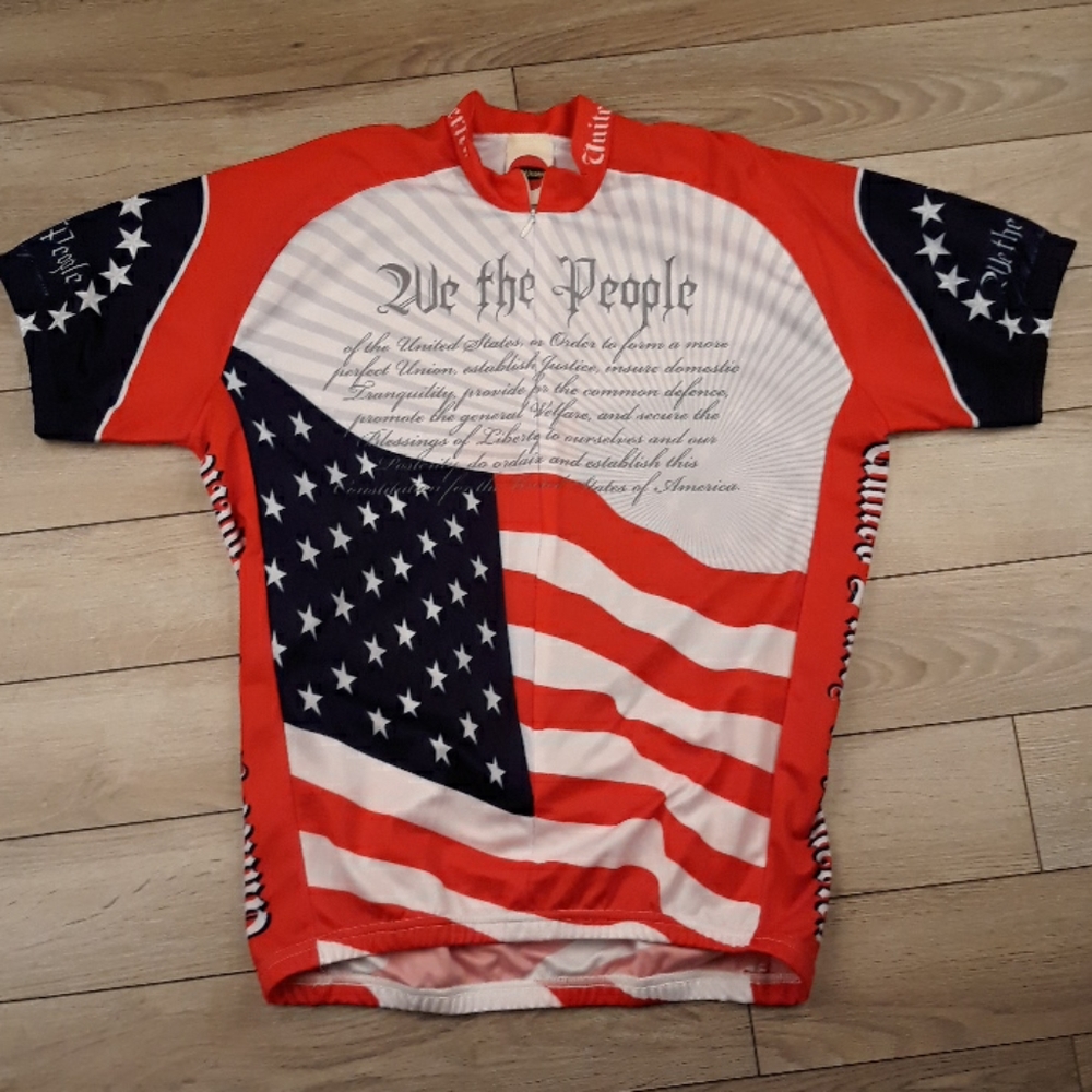 WE‎ THE PEOPLE World Jerseys Patriotic Mens Cycling Jersey Sz XL